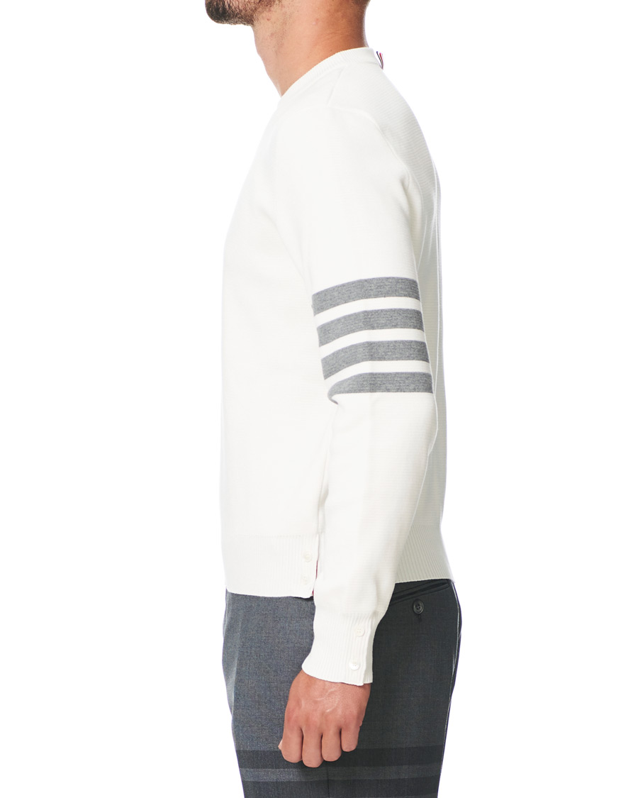 Herr | Tröjor | Thom Browne | 4 Bar Milano Stitch Crew Neck Off White