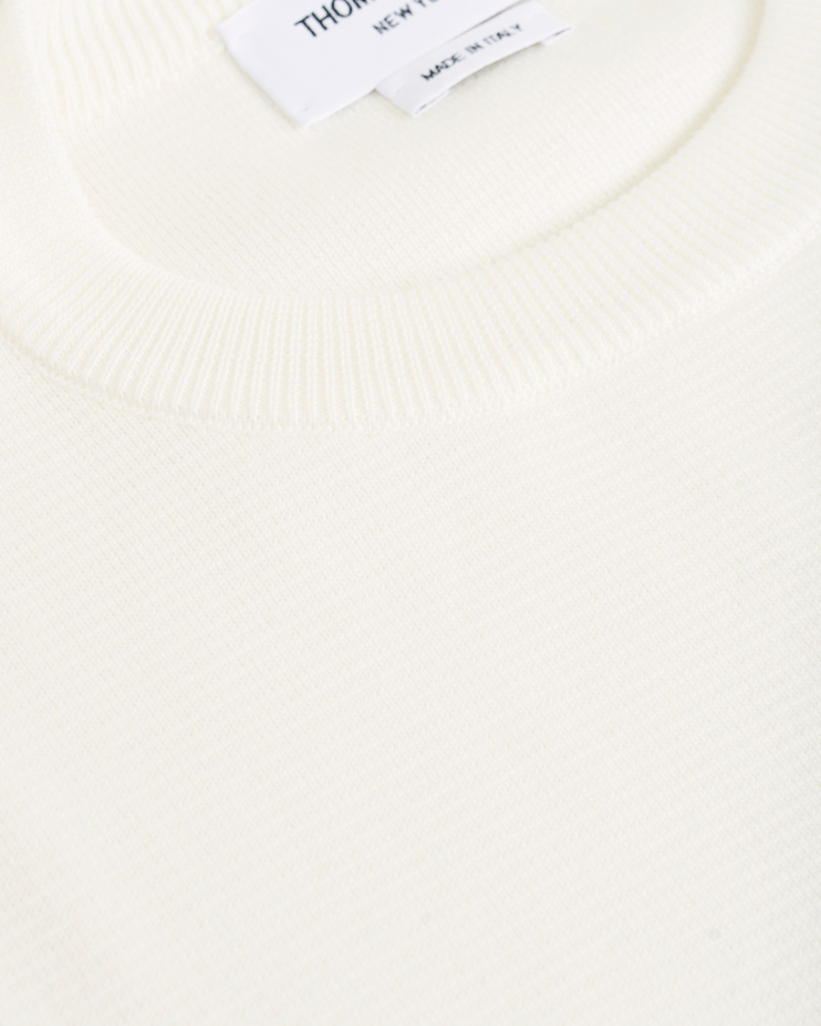Herr | Tröjor | Thom Browne | 4 Bar Milano Stitch Crew Neck Off White