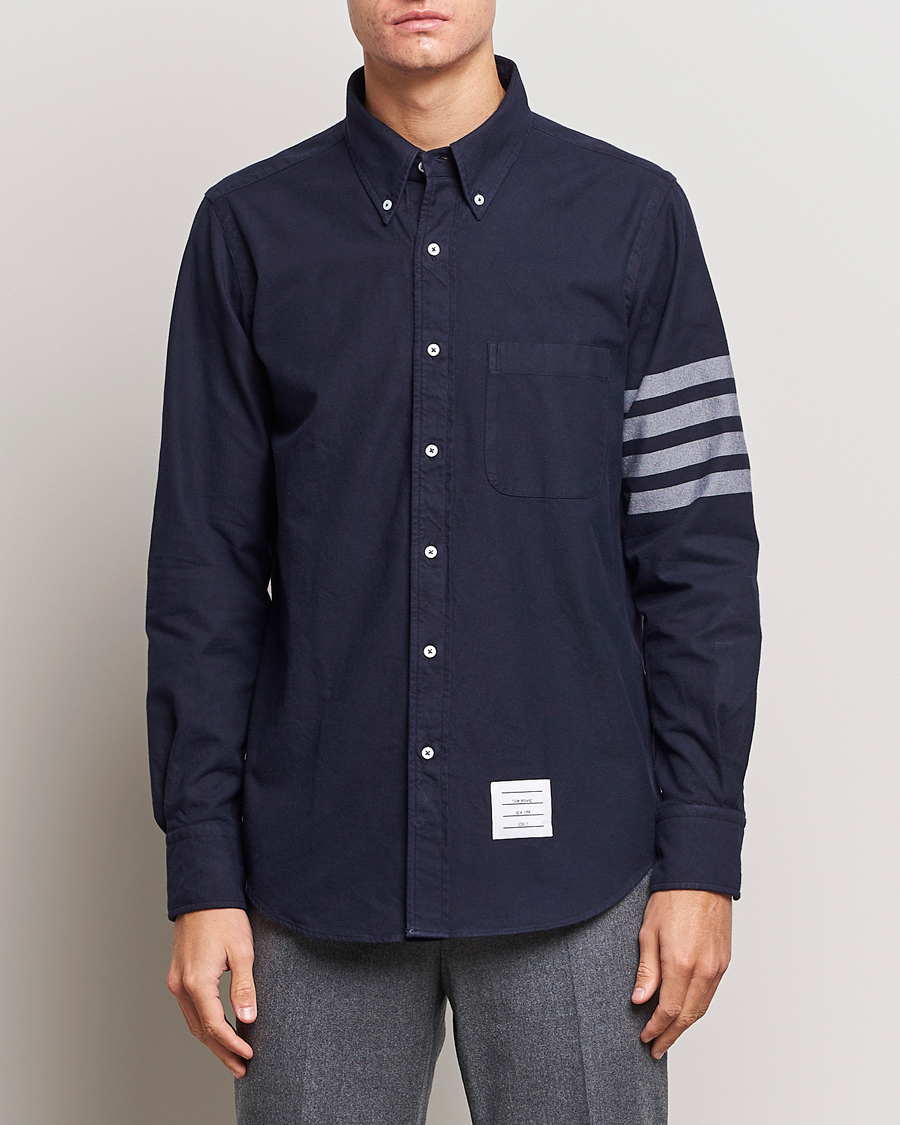 Herr | Luxury Brands | Thom Browne | 4 Bar Flannel Shirt Navy