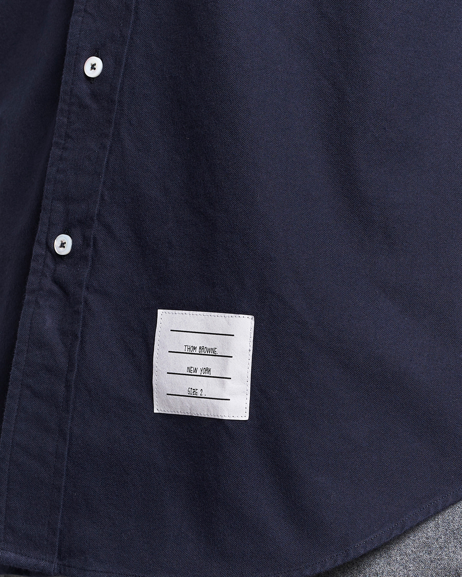Herr | Skjortor | Thom Browne | 4 Bar Flannel Shirt Navy