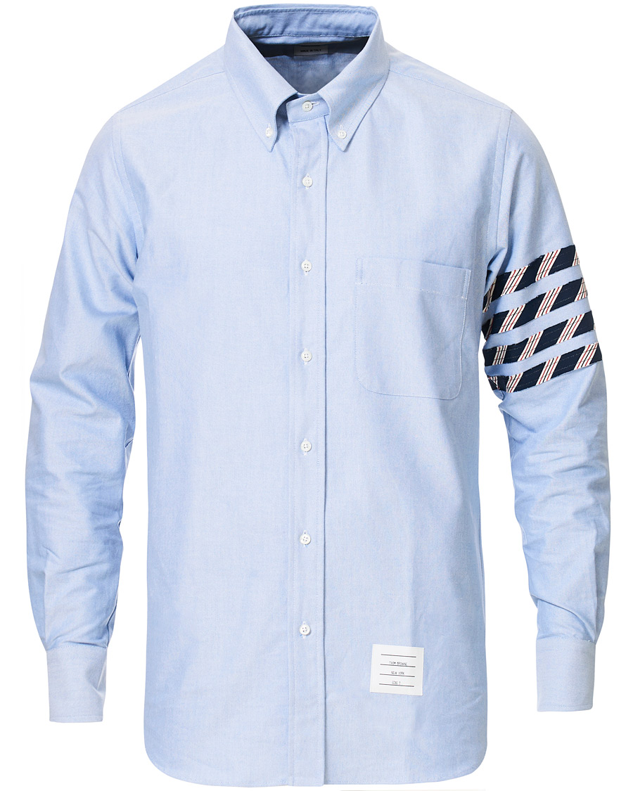 Herr | Skjortor | Thom Browne | 4 Bar Silk Tie Oxford Shirt Light Blue