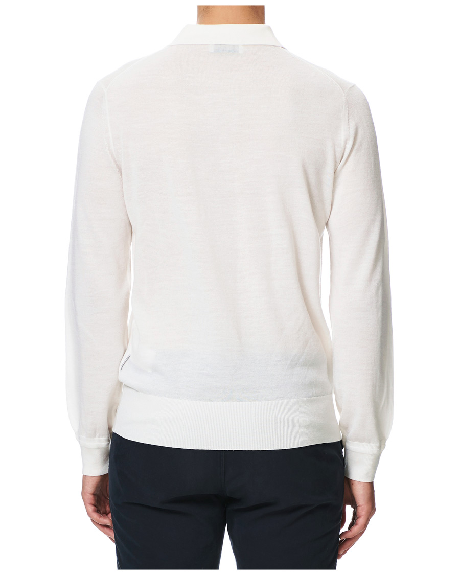 Herr | Tröjor | Tiger of Sweden | Newton Extra Fine Merino Knitted Polo Cream