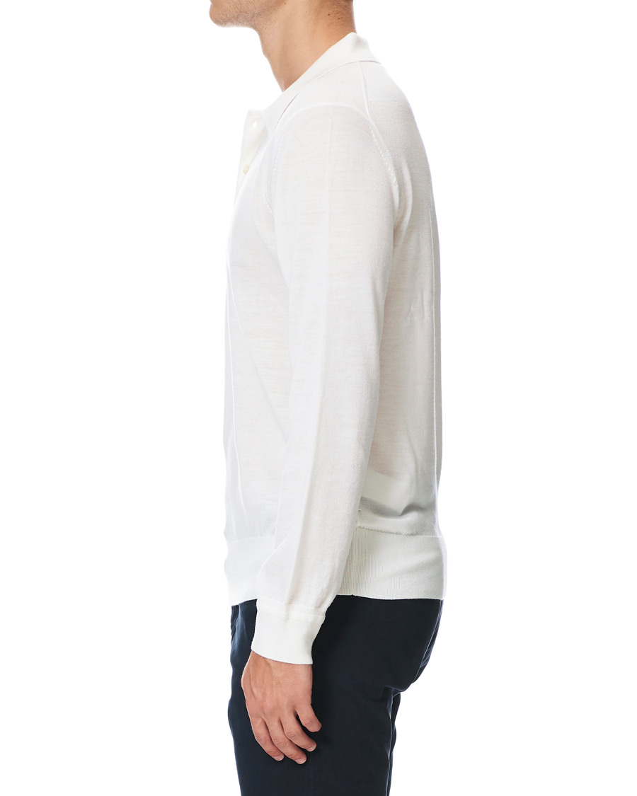 Herr | Tröjor | Tiger of Sweden | Newton Extra Fine Merino Knitted Polo Cream
