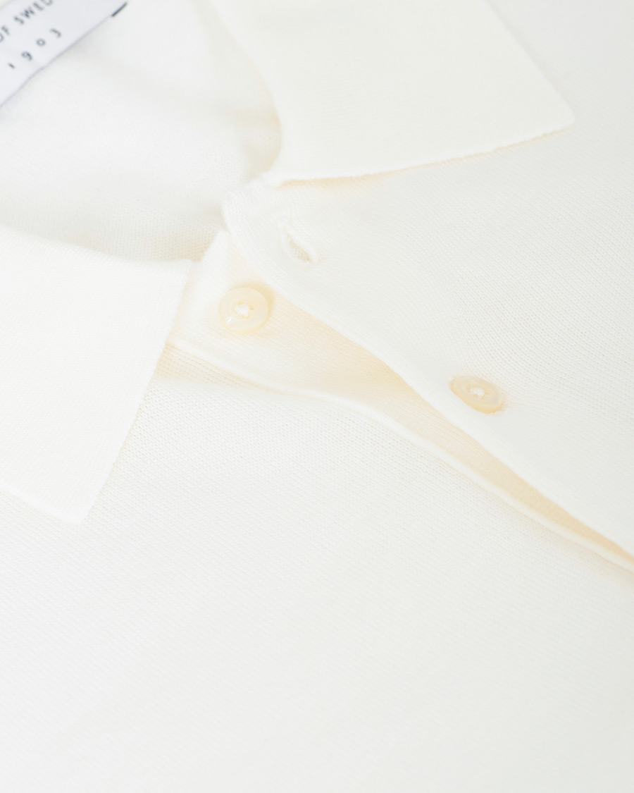 Herr | Tröjor | Tiger of Sweden | Newton Extra Fine Merino Knitted Polo Cream