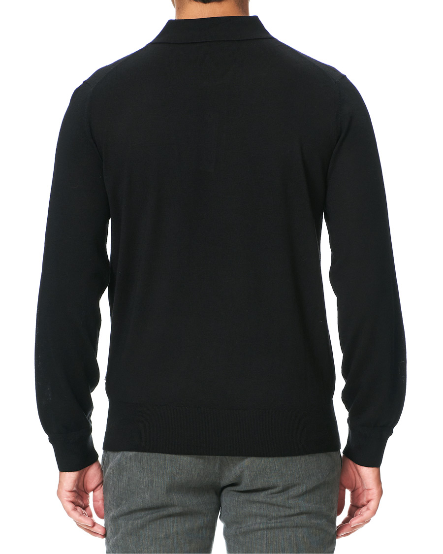 Herr | Tröjor | Tiger of Sweden | Newton Extra Fine Merino Knitted Polo Black