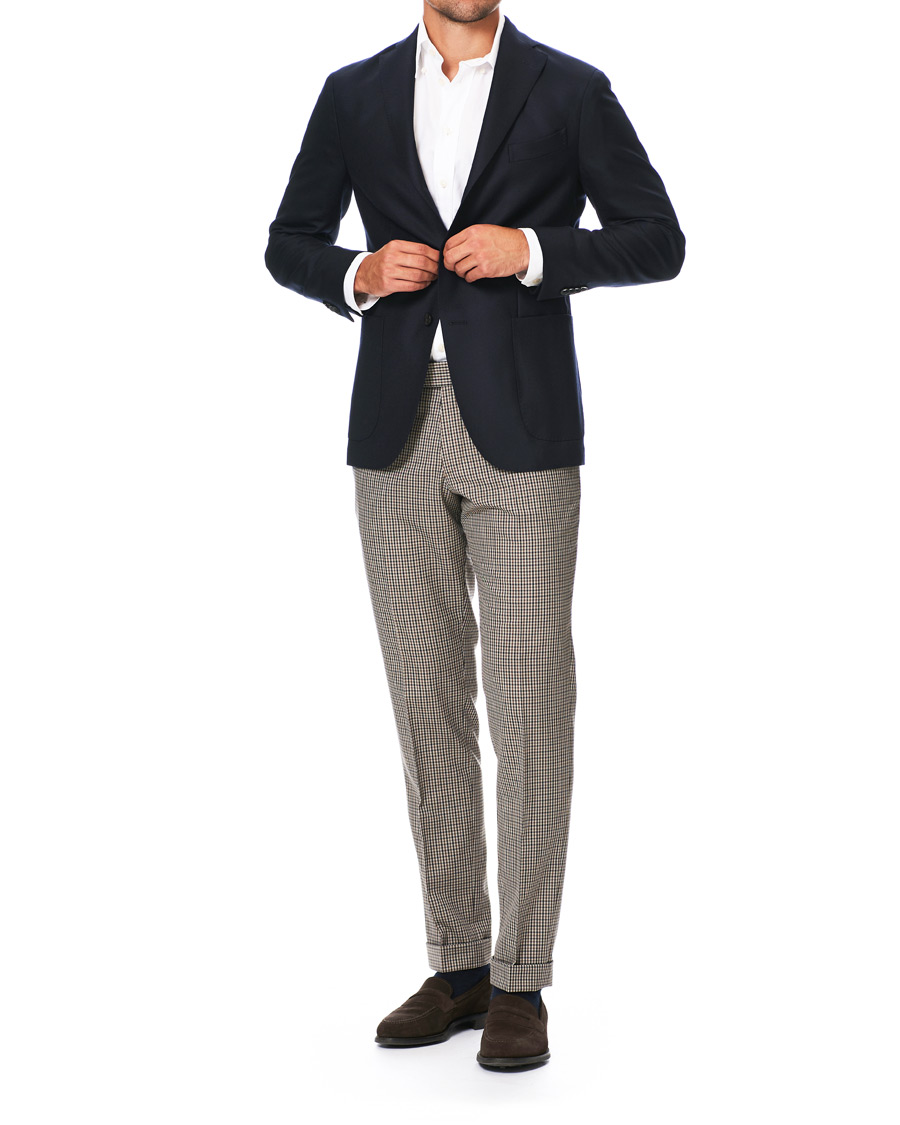 Herr | Byxor | Tiger of Sweden | Tillman Checked Trousers Beige