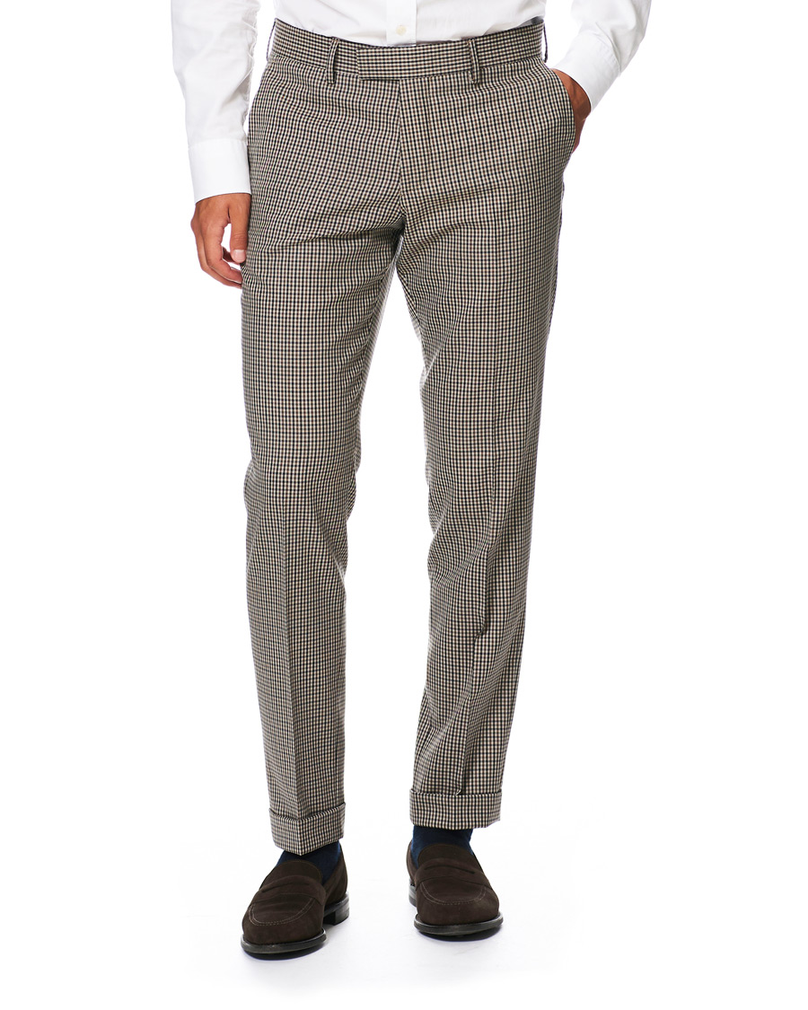 Herr | Byxor | Tiger of Sweden | Tillman Checked Trousers Beige