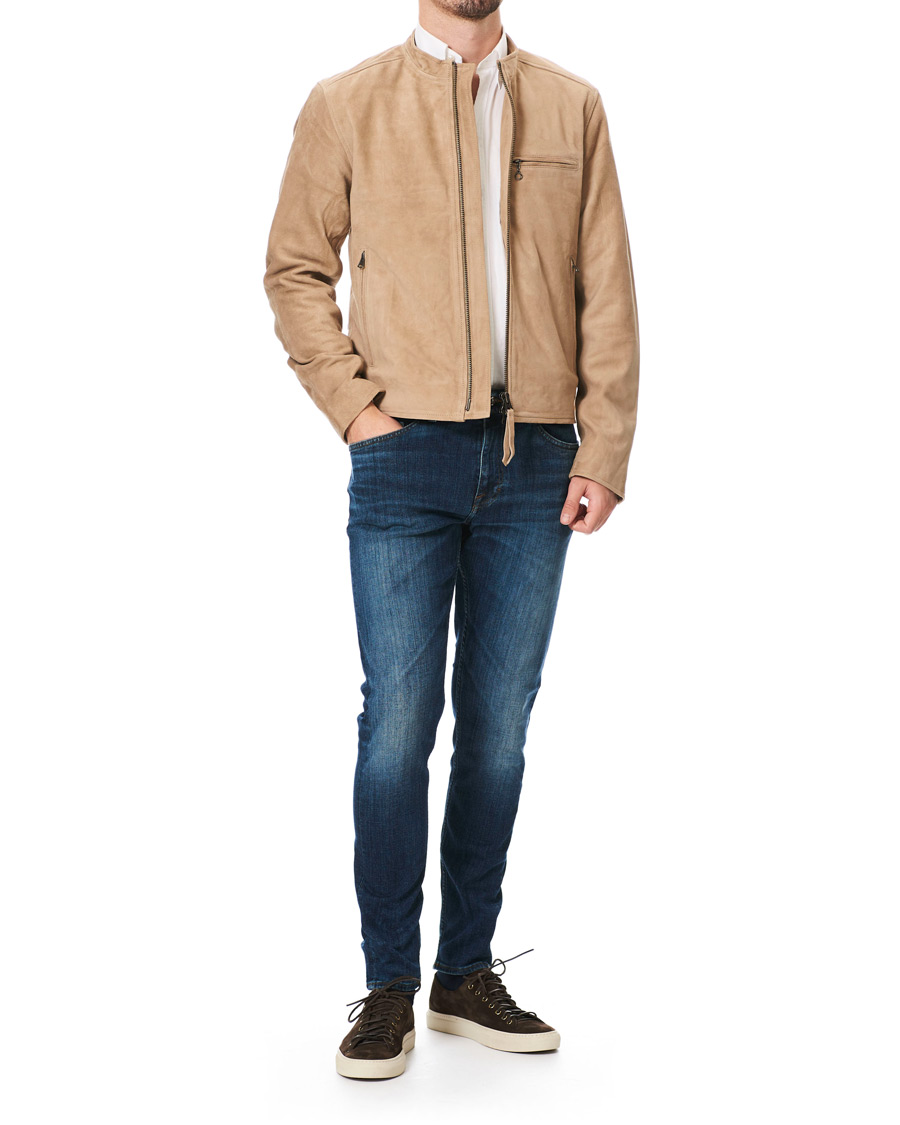 Herr | Jackor | Tiger of Sweden Jeans | Damir Suede Biker Jacket Beige