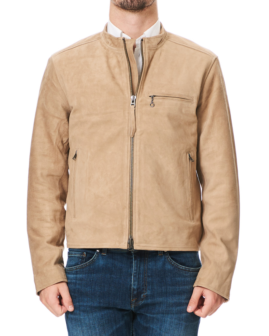 Herr | Jackor | Tiger of Sweden Jeans | Damir Suede Biker Jacket Beige