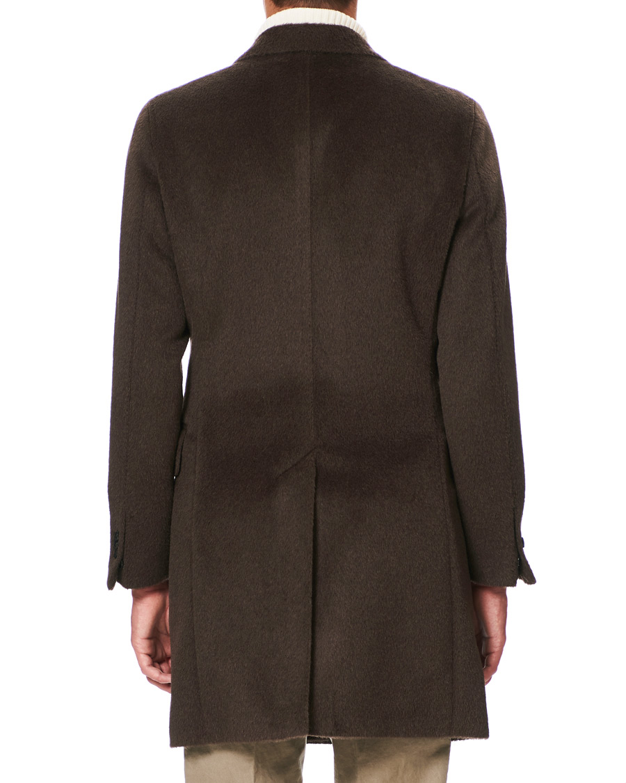 Herr | Jackor | Oscar Jacobson | Saul Delux Llama Wool Double Breasted Coat Brown