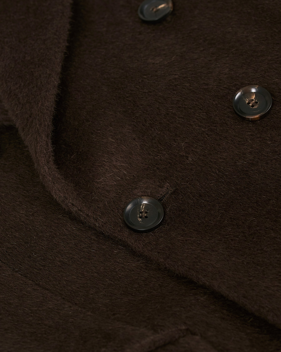 Herr | Jackor | Oscar Jacobson | Saul Delux Llama Wool Double Breasted Coat Brown
