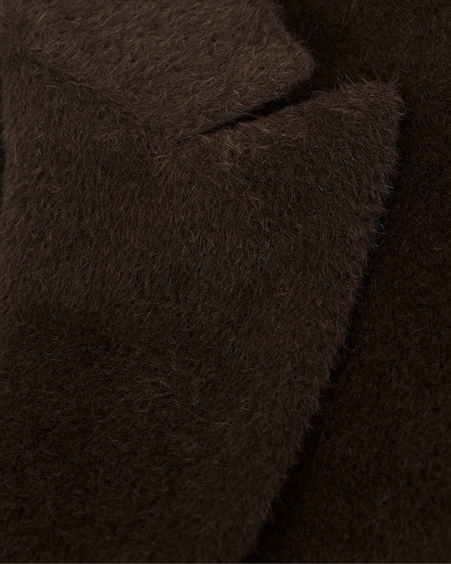 Herr | Jackor | Oscar Jacobson | Saul Delux Llama Wool Double Breasted Coat Brown