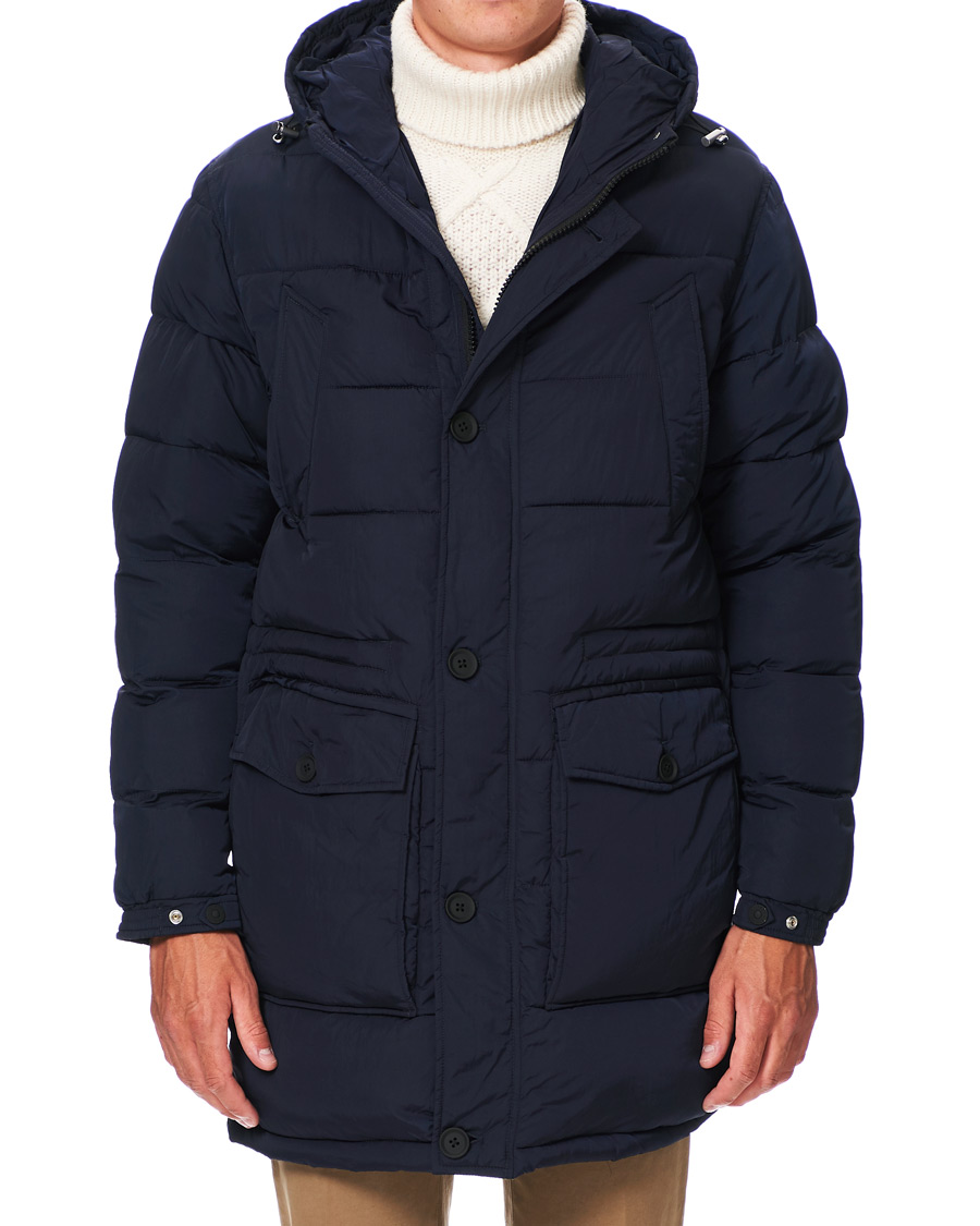 Herr | Jackor | Oscar Jacobson | Clayton Lightweight Puffer Coat Navy