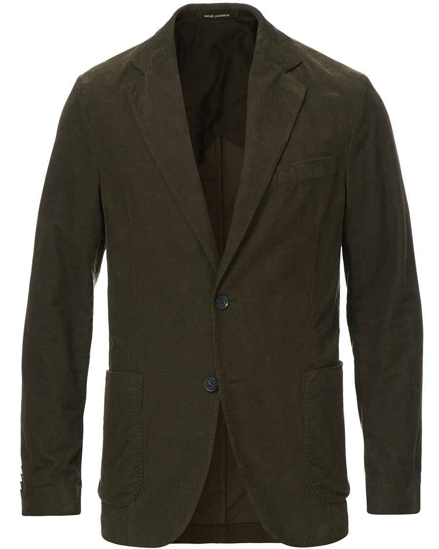 Herr | Kavajer | Oscar Jacobson | Egel Patch Pocket Baby Cord Blazer Olive