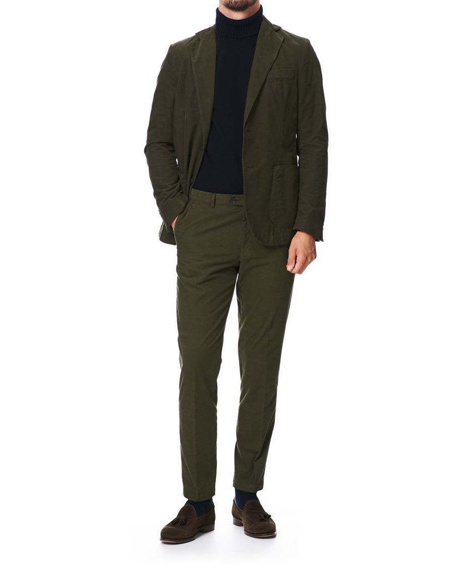 Herr | Kavajer | Oscar Jacobson | Egel Patch Pocket Baby Cord Blazer Olive