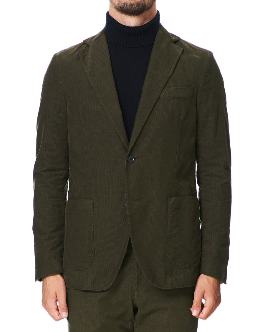 Herr | Kavajer | Oscar Jacobson | Egel Patch Pocket Baby Cord Blazer Olive
