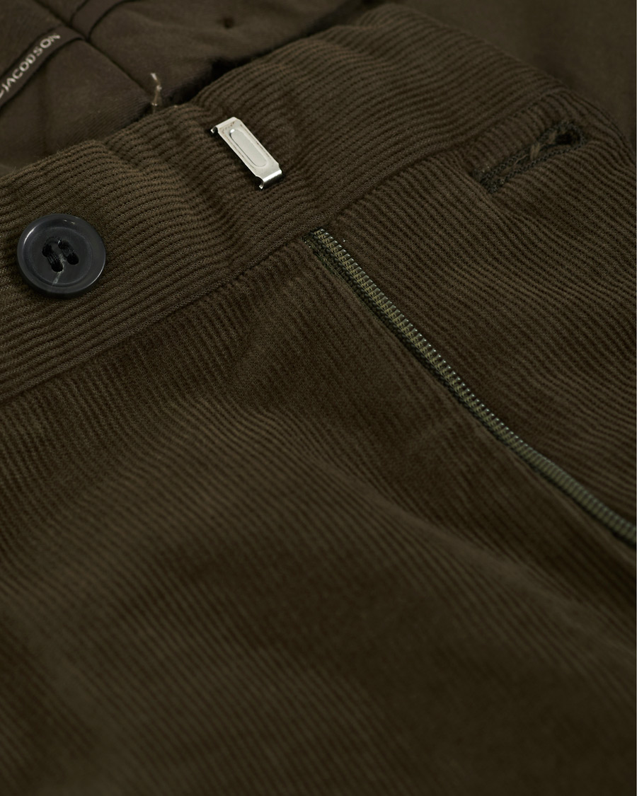 Herr | Byxor | Oscar Jacobson | Denz Baby Cord Trousers Olive