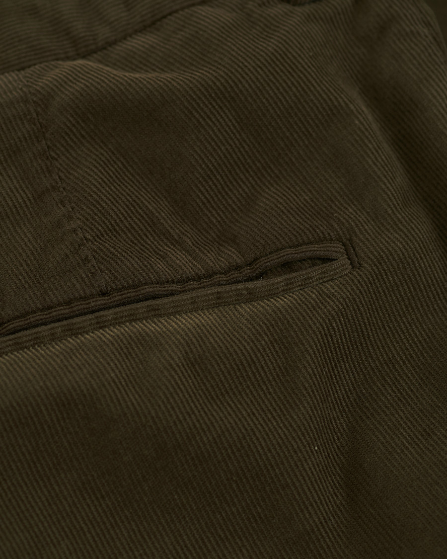 Herr | Byxor | Oscar Jacobson | Denz Baby Cord Trousers Olive