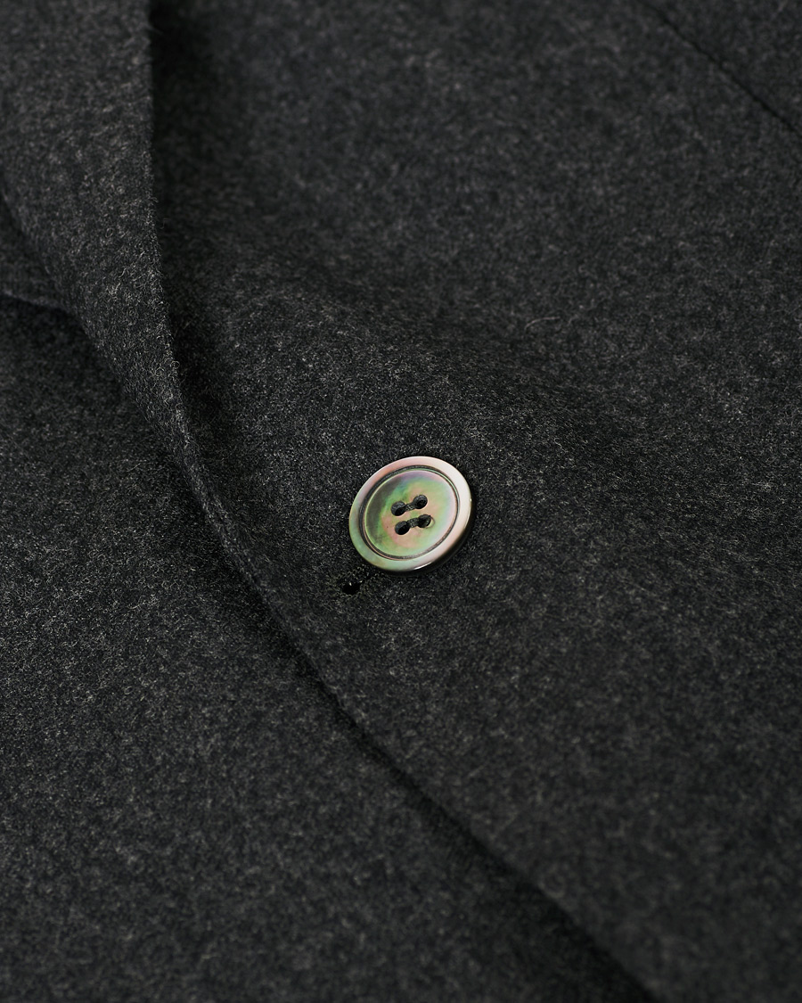 Herr | Kavajer | Oscar Jacobson | Egel Patch Pocket Flannel Blazer Charcoal