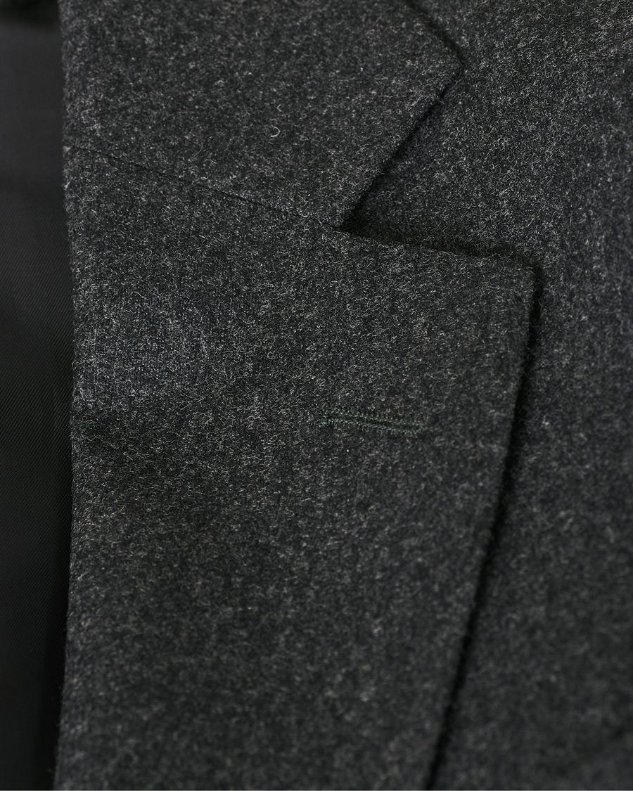 Herr | Kavajer | Oscar Jacobson | Egel Patch Pocket Flannel Blazer Charcoal