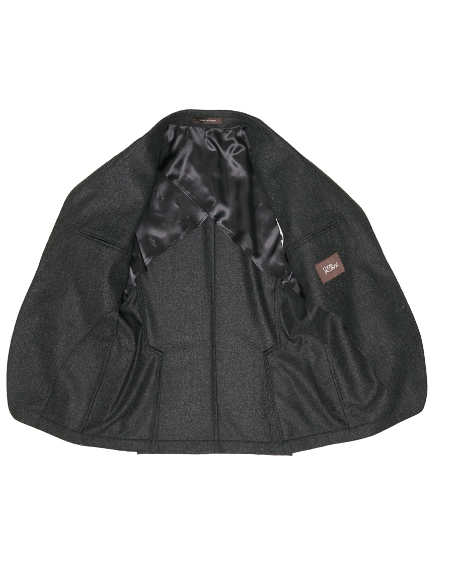 Herr | Kavajer | Oscar Jacobson | Egel Patch Pocket Flannel Blazer Charcoal
