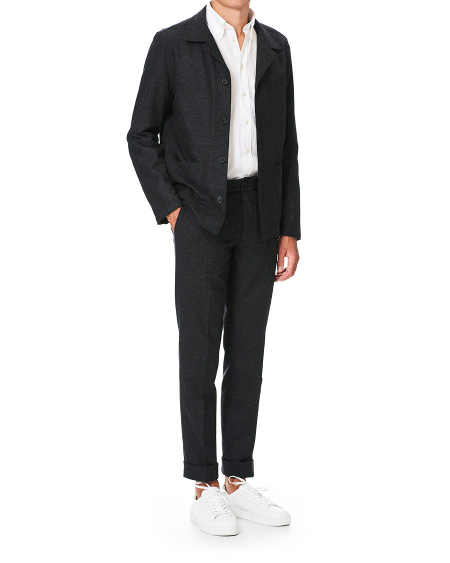 Herr | Skjortor | Oscar Jacobson | Hampus Wool Shirt Jacket Grey