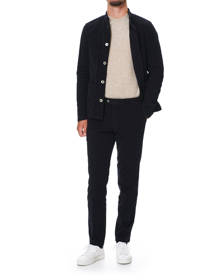 Herr | Byxor | Oscar Jacobson | Denz Moleskin Trousers Navy