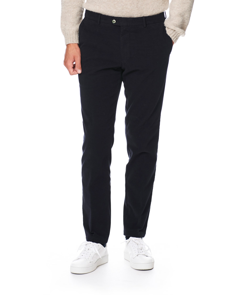 Herr | Byxor | Oscar Jacobson | Denz Moleskin Trousers Navy