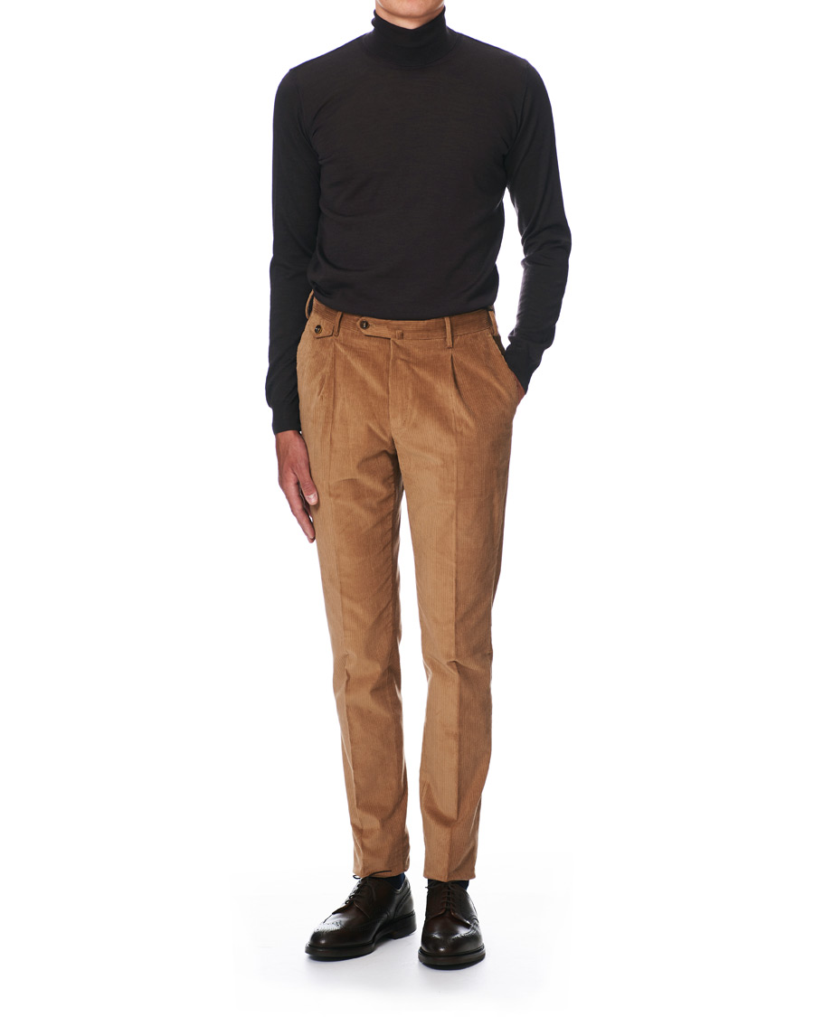 Herr | Tröjor | Oscar Jacobson | Cole Extra Fine Merino Rollneck Brown