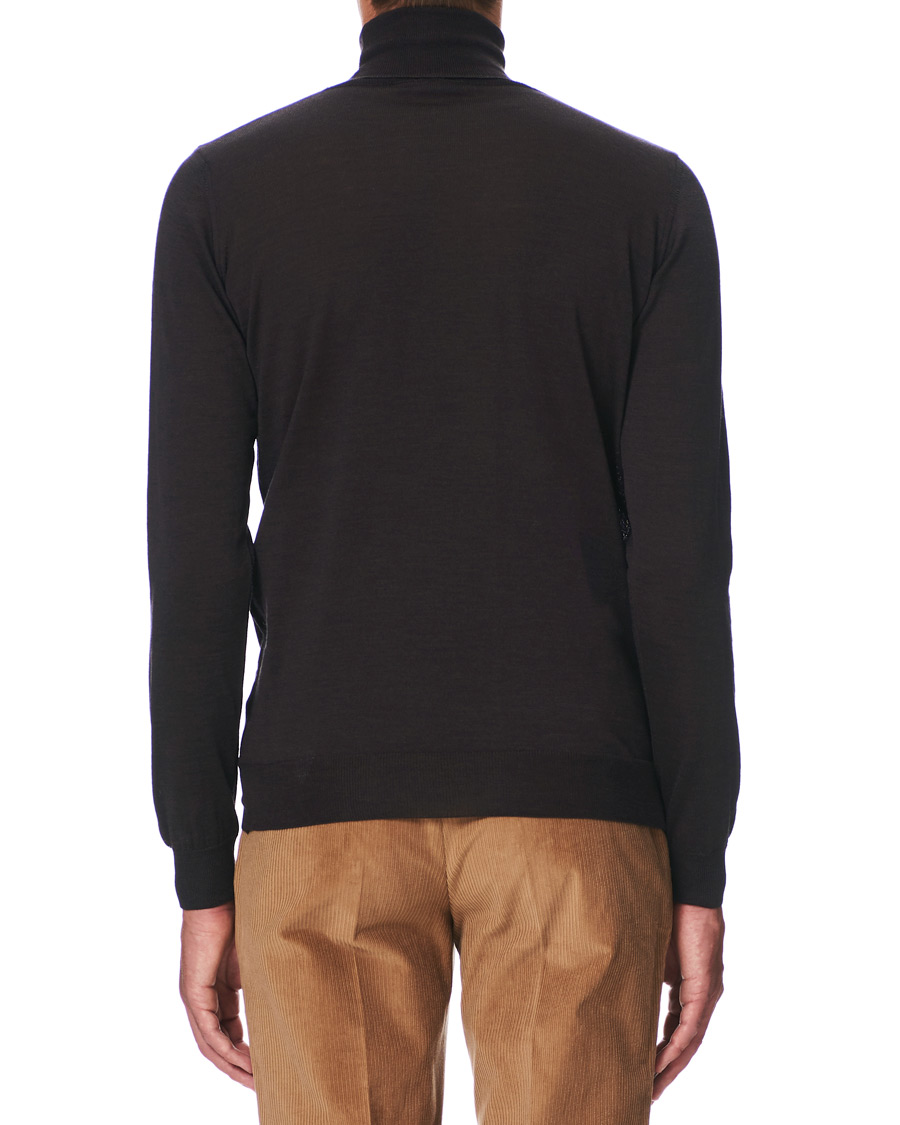 Herr | Tröjor | Oscar Jacobson | Cole Extra Fine Merino Rollneck Brown