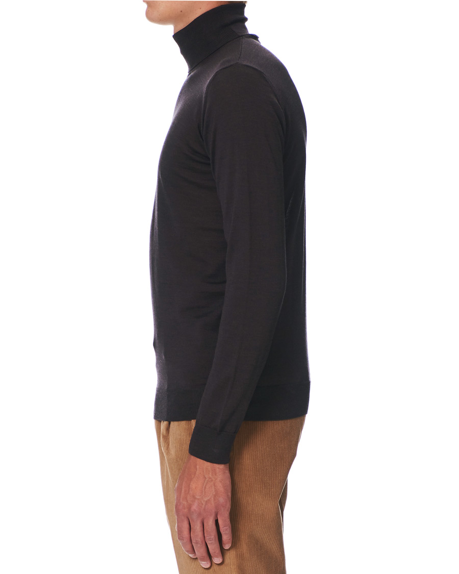 Herr | Tröjor | Oscar Jacobson | Cole Extra Fine Merino Rollneck Brown