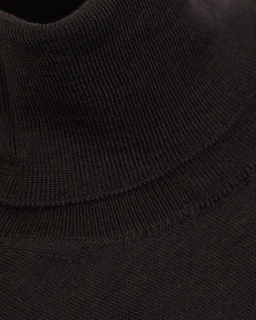 Herr | Tröjor | Oscar Jacobson | Cole Extra Fine Merino Rollneck Brown