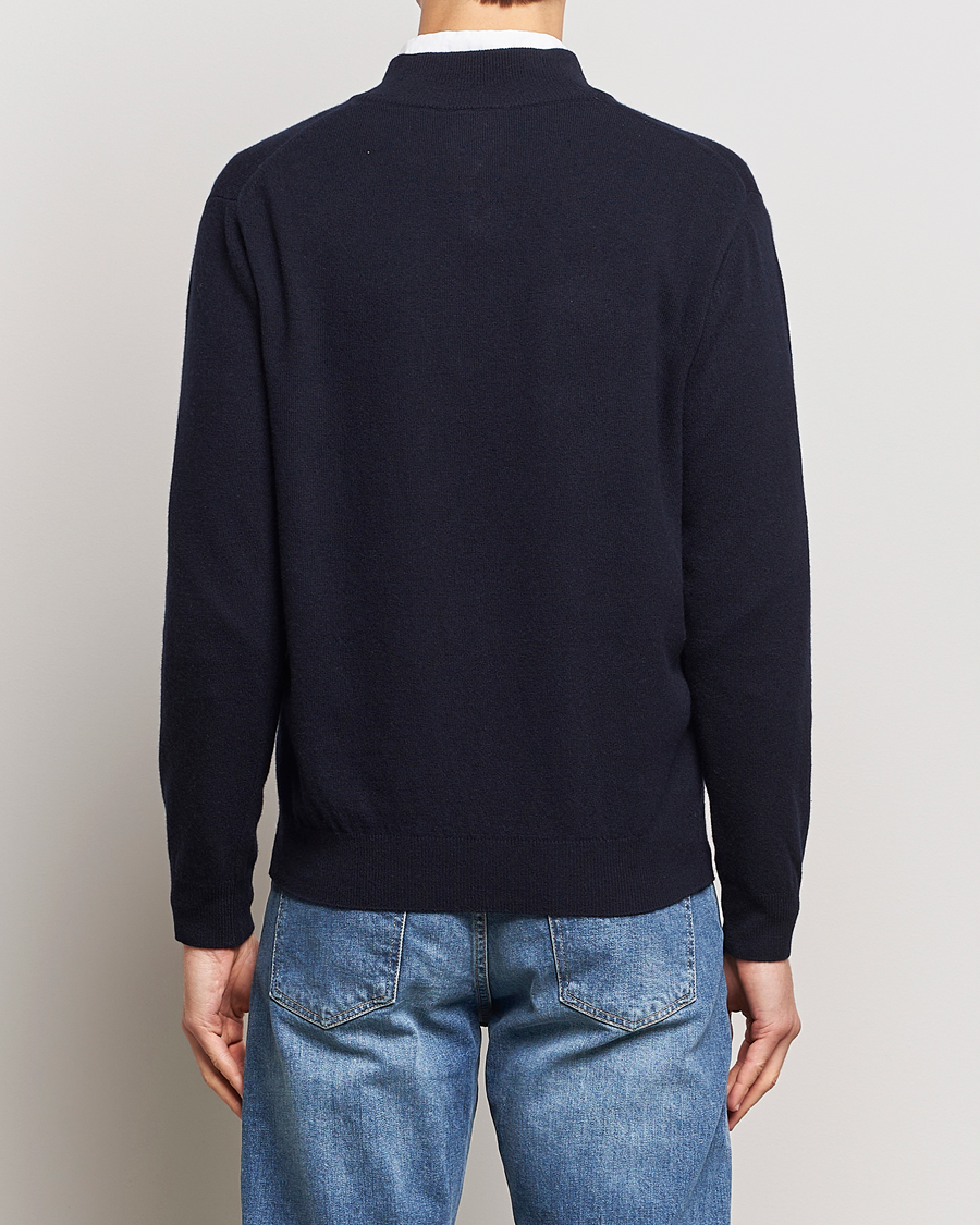Herr | Tröjor | Oscar Jacobson | Patton Wool/Cashmere Half Zip Navy