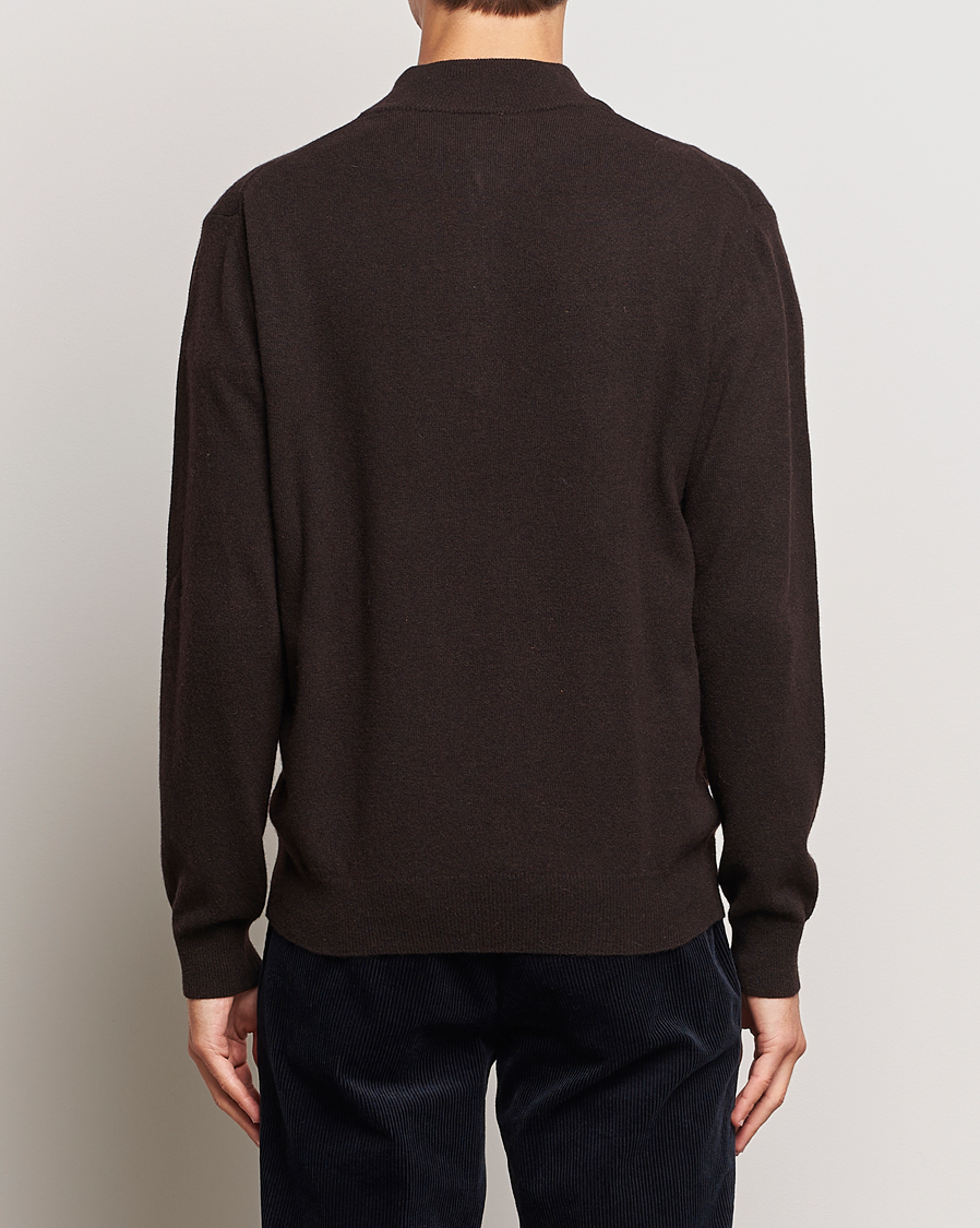 Herr | Tröjor | Oscar Jacobson | Patton Wool/Cashmere Half Zip Brown