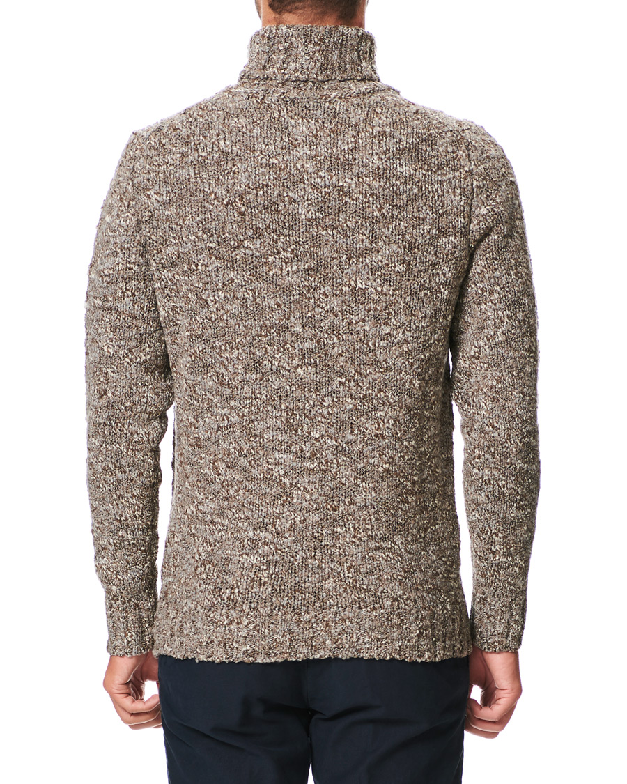 Herr | Tröjor | Oscar Jacobson | Kristopher Boucle Wool Rollneck Beige