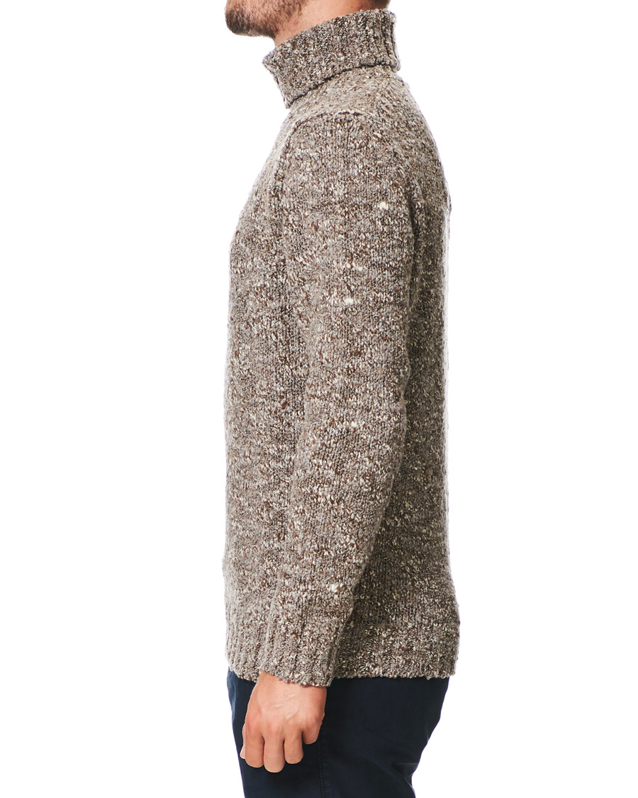 Herr | Tröjor | Oscar Jacobson | Kristopher Boucle Wool Rollneck Beige