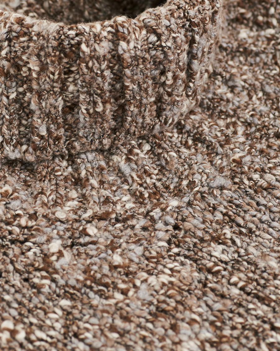 Herr | Tröjor | Oscar Jacobson | Kristopher Boucle Wool Rollneck Beige