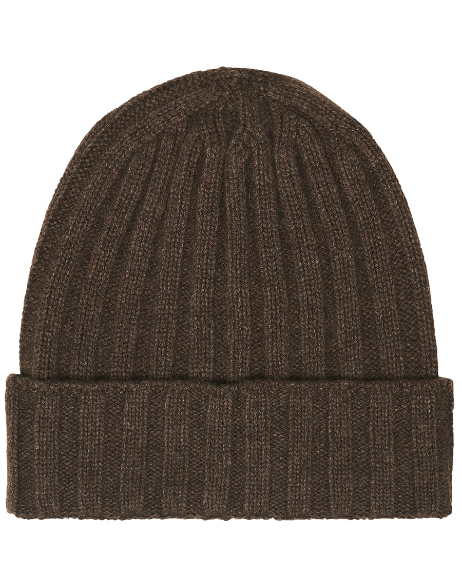 Herr | Oscar Jacobson Cashmere Ribbed Beanie Brown | Oscar Jacobson | Cashmere Ribbed Beanie Brown