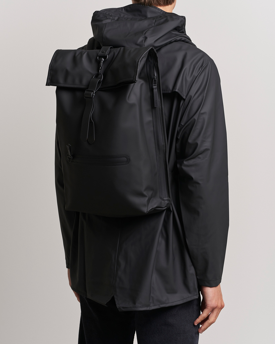 Herr | Ryggsäckar | RAINS | Rolltop Rucksack Black