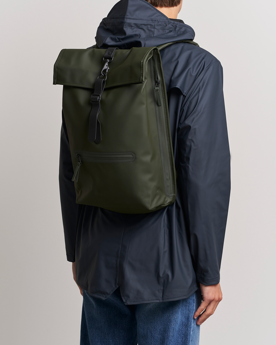 Herr | Ryggsäckar | RAINS | Rolltop Rucksack Green
