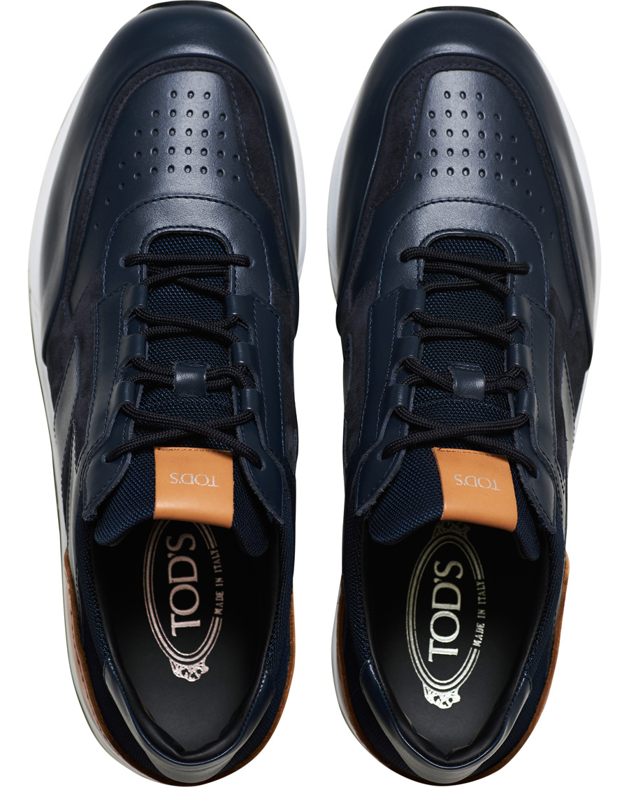 Herr | Tod's Allaciato Luxury Running Sneaker Navy Calf | Tod's | Allaciato Luxury Running Sneaker Navy Calf