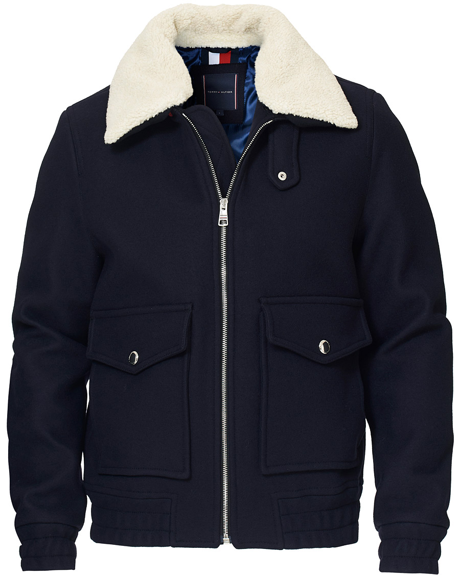 Herr | Jackor | Tommy Hilfiger | Shearling Collar Flight Jacket Desert Sky