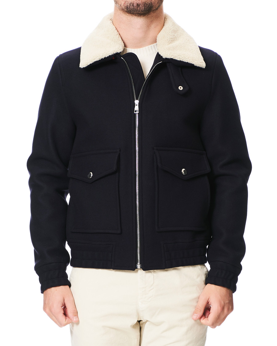 Herr | Jackor | Tommy Hilfiger | Shearling Collar Flight Jacket Desert Sky
