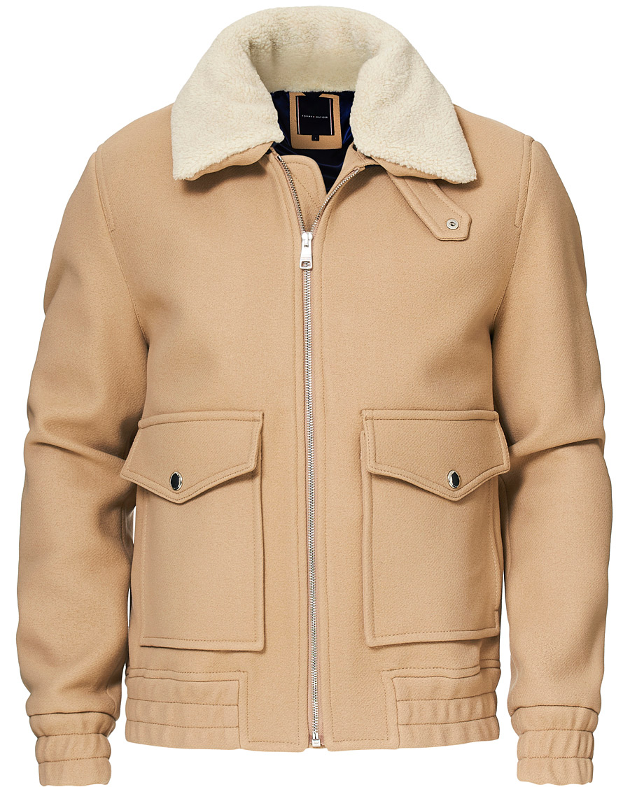 Herr | Jackor | Tommy Hilfiger | Shearling Collar Flight Jacket Classic Camel