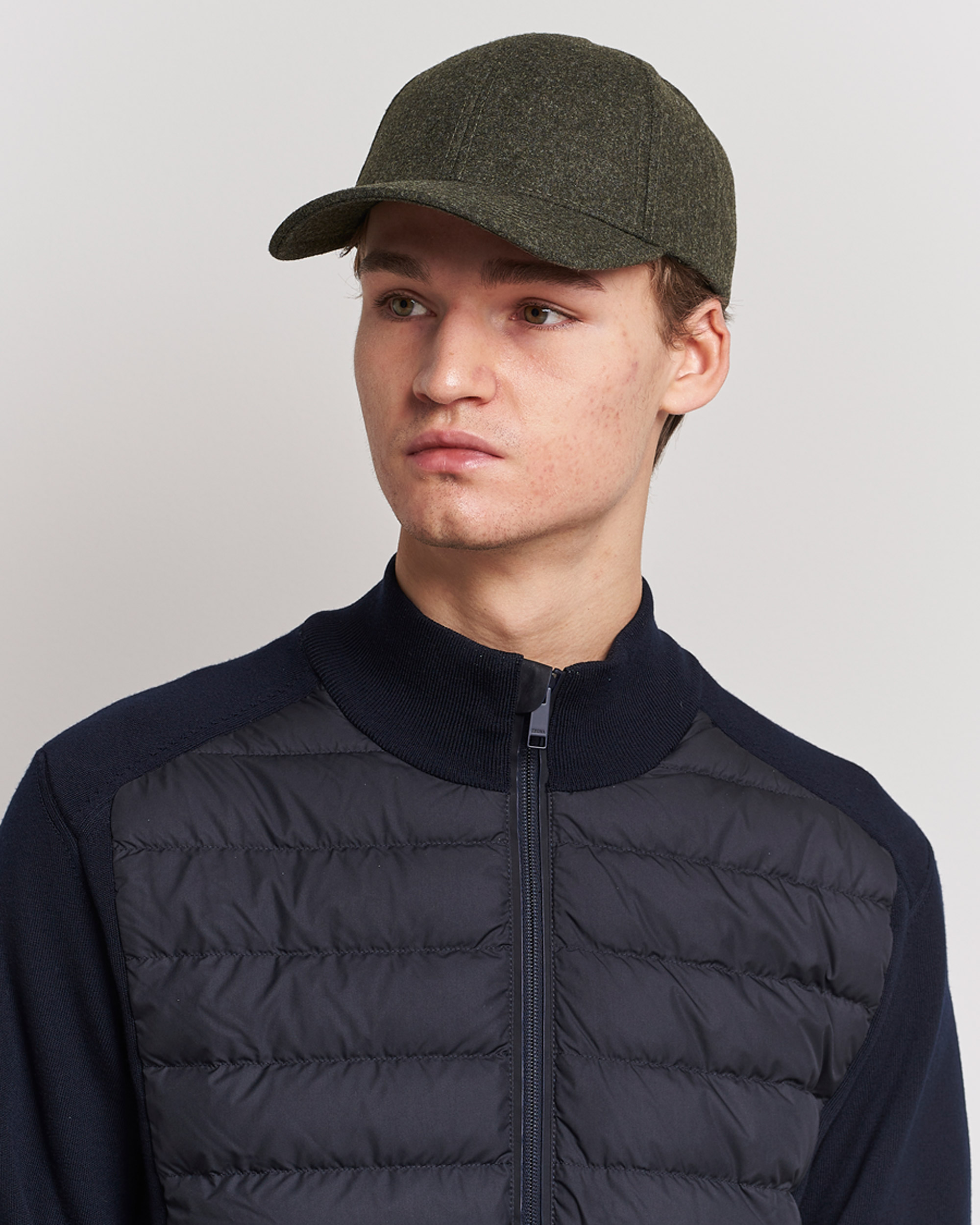 Herr | Avdelningar | Varsity Headwear | Flannel Baseball Cap Forest Green