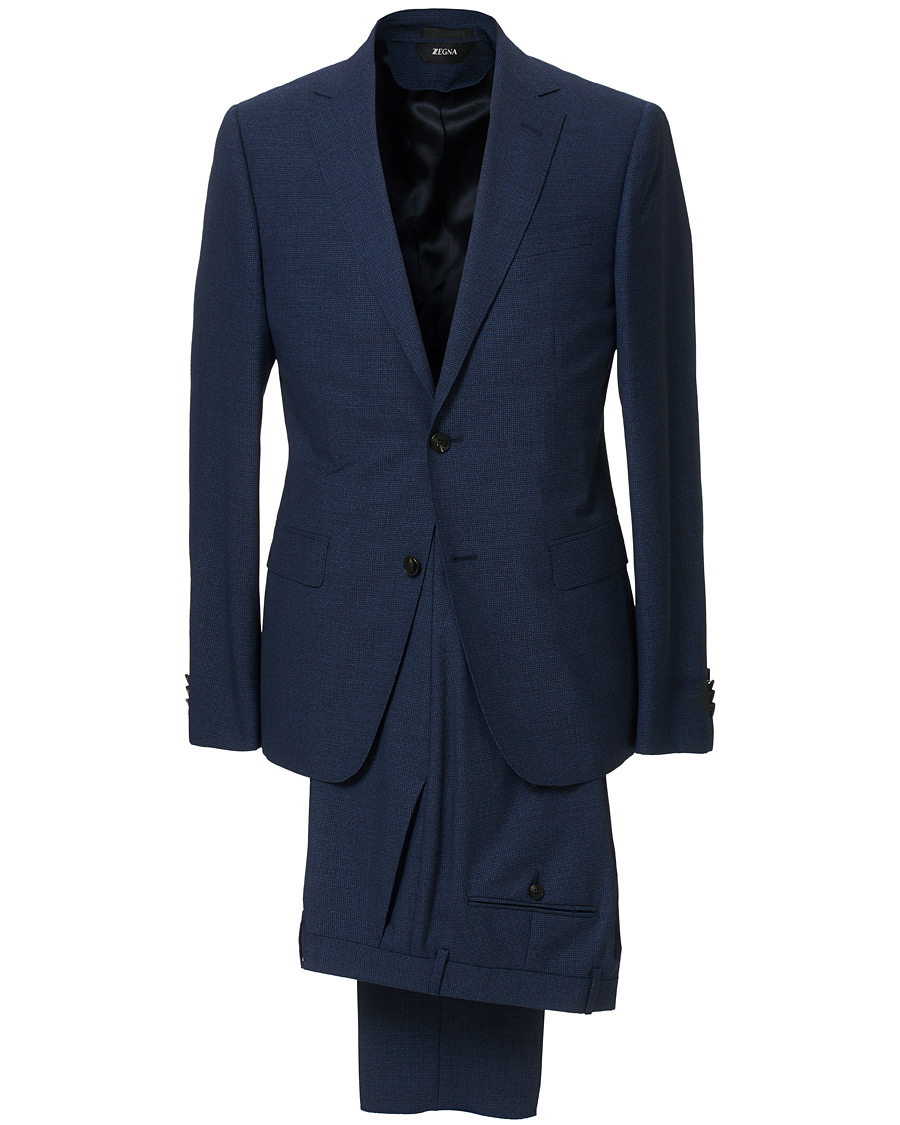 Herr | Kostymer | Z Zegna | Slim Fit Tropical Wool Suit Navy Blue