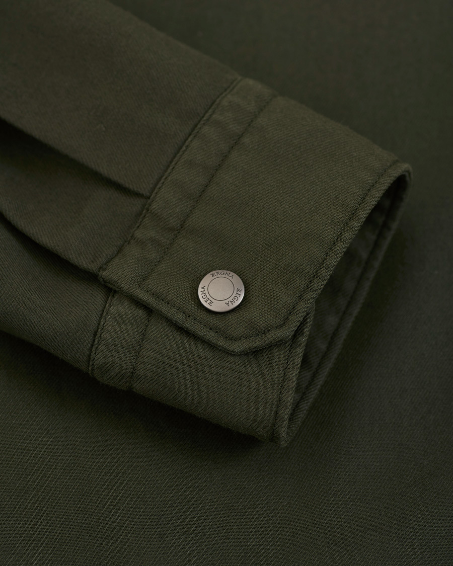 Herr | Skjortor | Z Zegna | Soft Tencel Overshirt Green