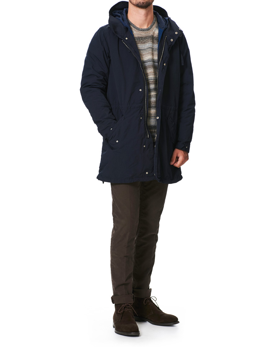 Herr | Jackor | Aspesi | Parkattone Garment Dyed Parka Navy