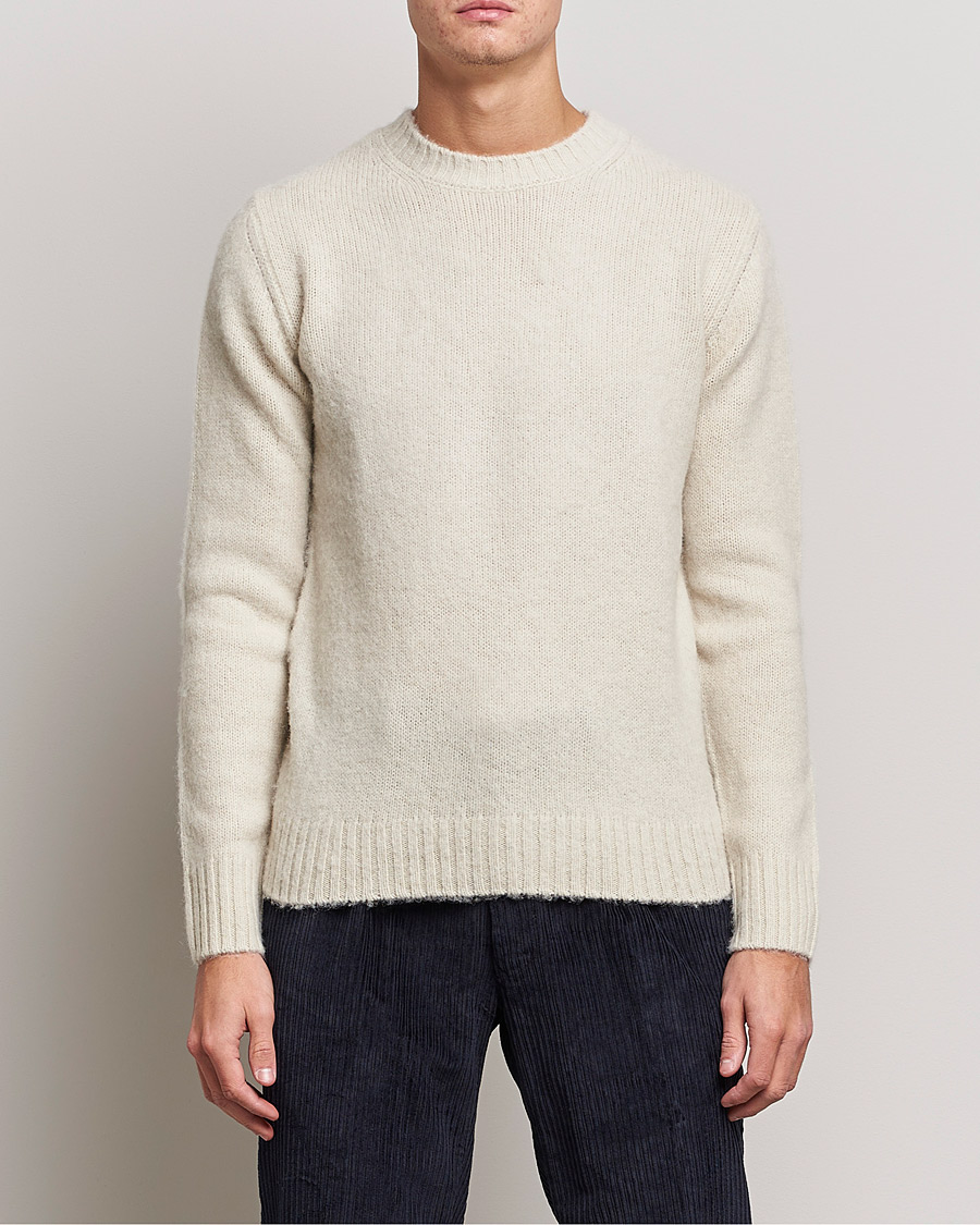 Herr | Aspesi | Aspesi | Brushed Shetland Sweater Naturale