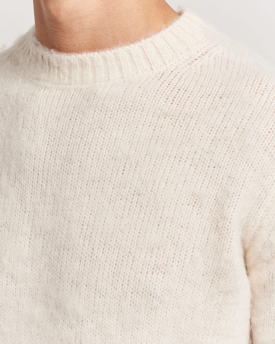 Herr | Tröjor | Aspesi | Brushed Shetland Sweater Cream